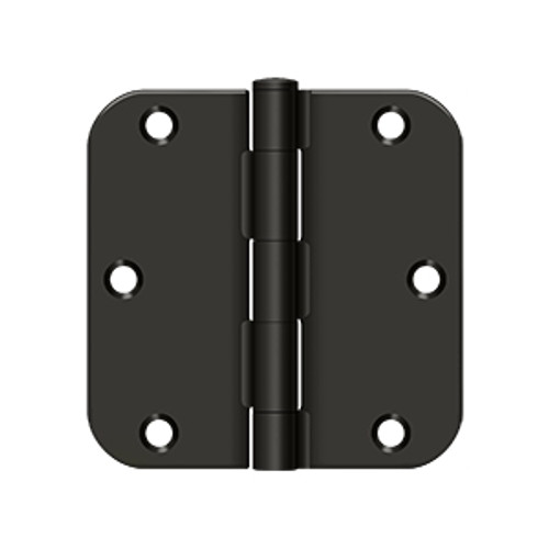 Deltana 3-1/2" X 3-1/2" X 5/8" Radius Corner Hinge Residential Steel, .085 Thickness, Oil Rubbed Dark Bronze Deltana 3-1/2" X 3-1/2" X 5/8" Radius Corner Hinge Residential Steel, .085 Thickness, Oil Rubbed Dark Bronze