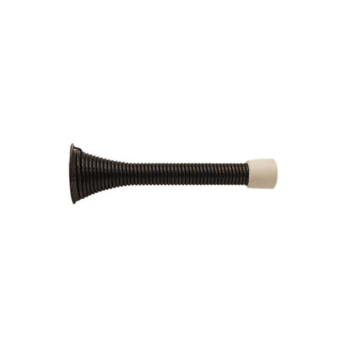 Orca Hardware 3-1/8" Spring Door Stop With White Tip, Oil Rubbed Dark Bronze