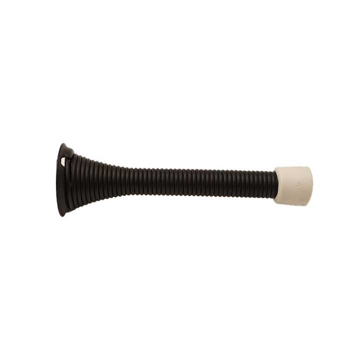 Orca Hardware 3-1/8" Spring Door Stop With White Tip, Matte Black