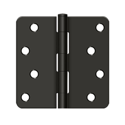 Deltana 4" X 4" X 1/4" Radius Corner Hinge Residential Steel, 1/, .085 Thickness, Oil Rubbed Dark Bronze (Pair)