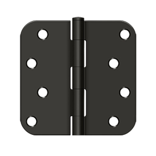 Deltana 4" X 4" X 5/8" Radius Corner Hinge Steel, .085 Thickness, Oil Rubbed Dark Bronze (Pair)