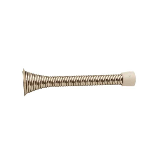 Orca Hardware 3-3/4" Spring Door Stop -/4" With White Tip, Satin Nickel