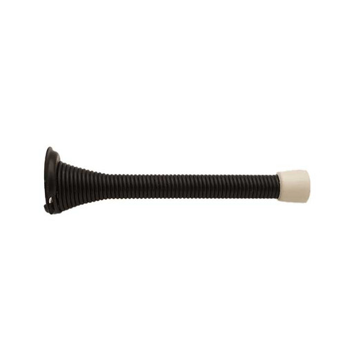 Orca Hardware 3-3/4" Spring Door Stop -/4" With White Tip, Matte Black