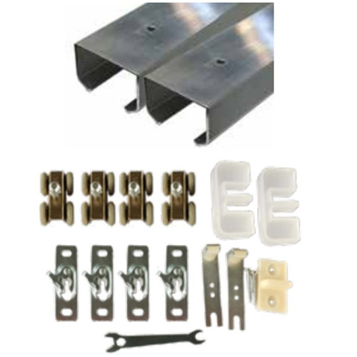 Orca Hardware Bpk1600 Bypass Door Hardware Kit 72", 250 Lbs., 1-3/8" To 1-3/4" Thickness