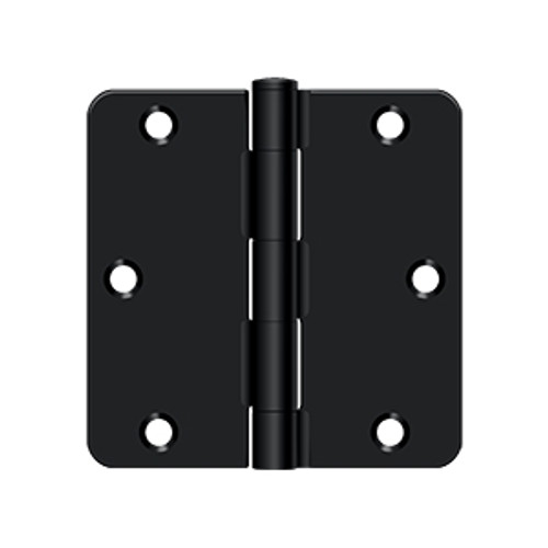 Deltana 3-1/2" X 3-1/2" X 1/4" Radius Corner Hinge Residential Steel, .085 Thickness, Paint, Black Painted Deltana 3-1/2" X 3-1/2" X 1/4" Radius Corner Hinge Residential Steel, .085 Thickness, Paint, Black Painted
