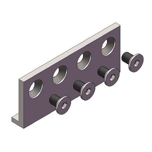 Orca Hardware Barn Door-Flat Track Connector Plate, Steel, Satin Stainless