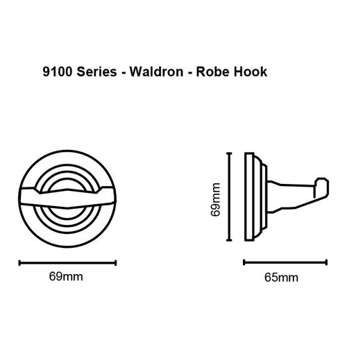 Orca Hardware Waldron Double Robe Hook, Satin Brass