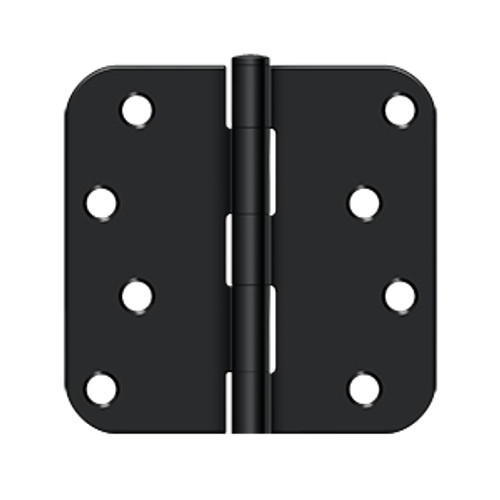 Deltana 4" X 4" X 5/8" Radius Corner Hinge Steel, .085 Thickness, Black Painted (Pair)