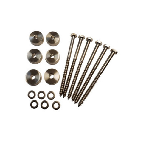 Orca Hardware Barn Door-Flat Track Spacer Extender And Lag (6 Piece Set) 14mm (1/2") 127mm (5"), 6 Per Set, Steel, Can Be Used As An Anti-Crush Wall Plug, Satin Stainless