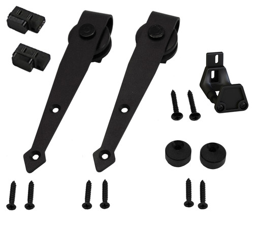 Orca Hardware Double Door Kit For Cabinet Track For Spear Hangers Hanger Hanging A Second Onto A, With, Matte Black