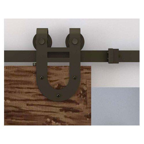 Orca Hardware Barn Door-Flat Track Horseshoe Shaped Hanger, Oil Rubbed Bronze