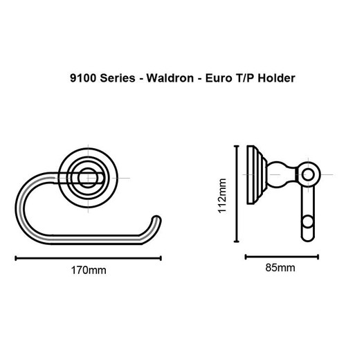Orca Hardware Waldron Euro Toilet Paper Holder, Satin Brass