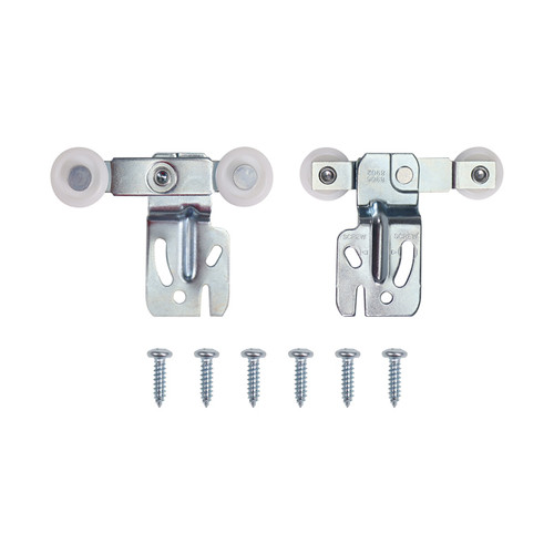 Orca Hardware Double Wheel Roller, Hangs On Byst Tracks, Side Hanging, Slot Adjustable, 1/2" Offset, 75 Lbs. Capacity