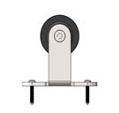 Orca Hardware Barn Door-Flat Track Top Mount Hanger, Steel, Satin Stainless
