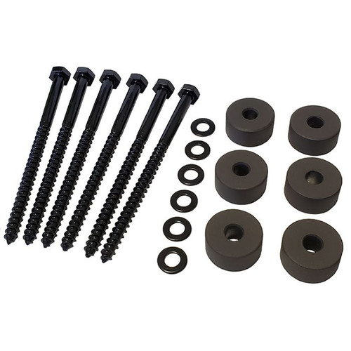 Orca Hardware Barn Door-Flat Track Spacer Extender And Lag (6 Piece Set) 14mm (1/2") 127mm (5"), 6 Per Set, Can Be Used As An Anti-Crush Wall Plug, Matte Black