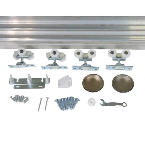 Orca Hardware Bpk1200F Bypass Door Track 96", 125 Lbs., For Fascia Standard Rollers, 1-3/8" Thickness