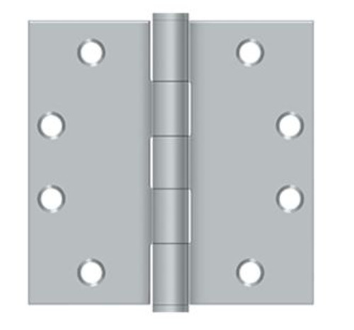 Orca Hardware Commercial Steel Hinge X Nrp 4-1/2" Square Corner Plain Bearing, Non-Removable Pin, Satin Chrome