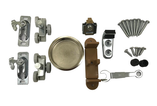 Orca Hardware Bpk1100 Series Hardware Pack For Adding 3Rd Door To System, Includes (1) Stop, (1) Guide, (1) Angle Stop, (1) Pull, (2) Hangers