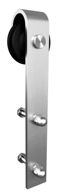 Orca Hardware Barn Door-Flat Track Standard Drop Hanger, Steel, Satin Stainless