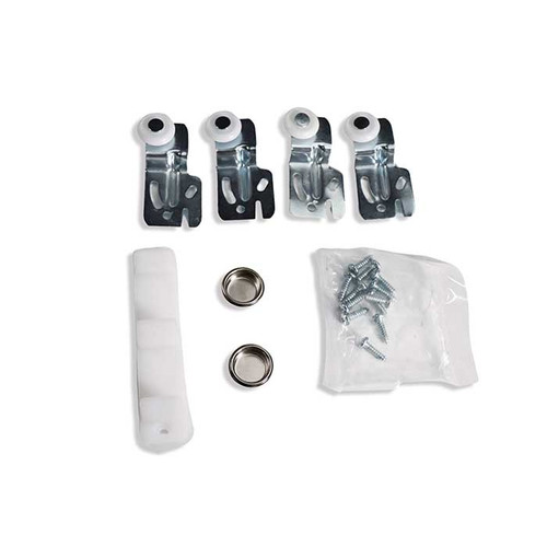 Orca Hardware By1012 Bypass Hardware Kit For Byst Track, Contains Pk1218-Gu Floor Guide, Bysa-12 Single Wheel Roller, And 2 Ea. Th-Fpull-15 Round Flush Pull