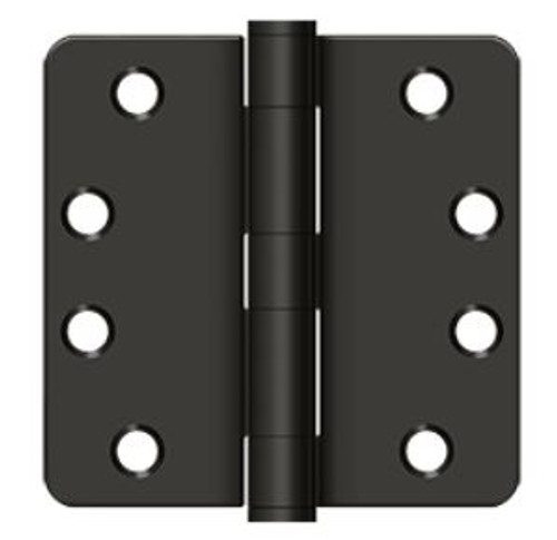 Orca Hardware Commercial Steel Hinge 4" X 4" X 1/4" Radius Corner Plain Bearing, /Orb, Oil Rubbed Dark Bronze