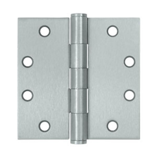 Orca Hardware Commercial Steel Hinge 4" X 4" Square Corner Plain Bearing, Satin Chrome