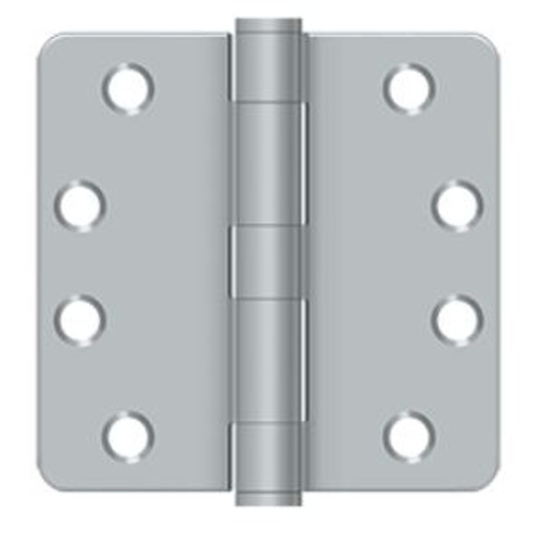 Orca Hardware Commercial Steel Hinge 4" X 4" X 1/4" Radius Corner Plain Bearing, Satin Chrome