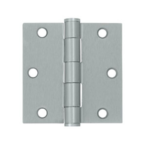 Orca Hardware Commercial Steel Hinge 3.5" X 3.5" Square Corner Plain Bearing, Satin Chrome