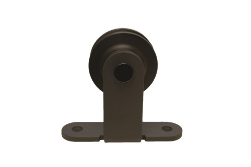 Orca Hardware Barn Door-Flat Track Top Mount Hanger, Matte Black