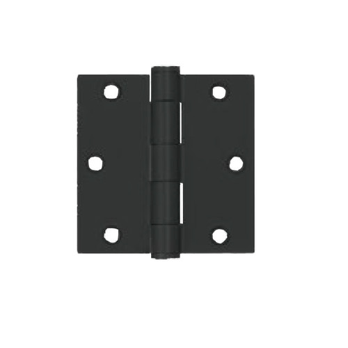 Orca Hardware Commercial Steel Hinge 3.5" X 3.5" Square Corner Plain Bearing, Pc, Matte Black