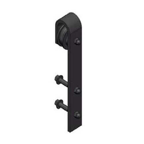 Orca Hardware Barn Door-Flat Track Standard Drop Hanger, Matte Black Orca Hardware Barn Door-Flat Track Standard Drop Hanger, Matte Black