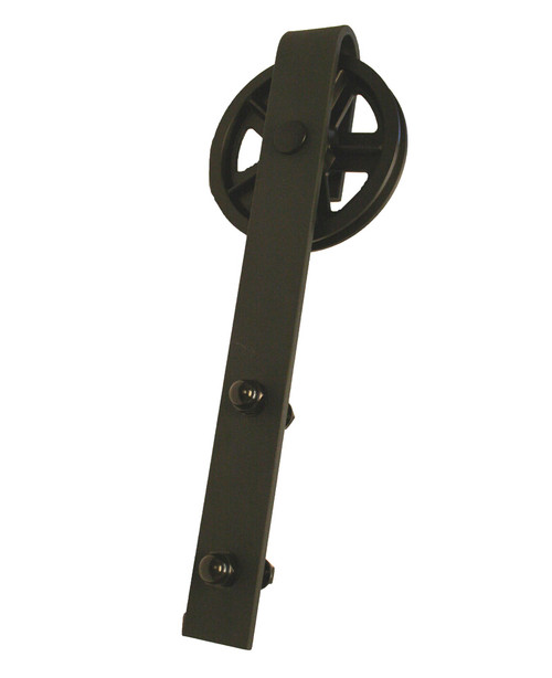 Orca Hardware Barn Door-Flat Track Spoke Wheel Shaped Hanger, Matte Black