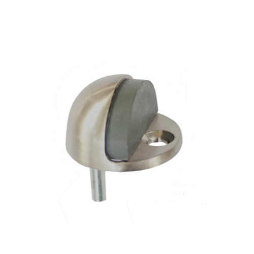 Orca Hardware Dome Floor Stop Low Rise With Gray Tip, Satin Nickel