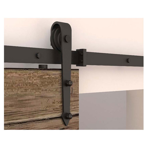 Orca Hardware Barn Door-Flat Track Spear Shaped Hanger Only, Matte Black