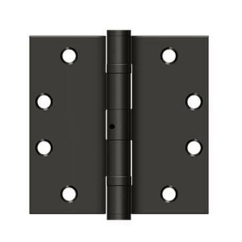 Orca Hardware Commercial Steel Hinge Stainless Butt, 4-1/2" X 4-1/2" Square Corner Ball Bearing, Nrp Non-Removable Pin, Matte Black