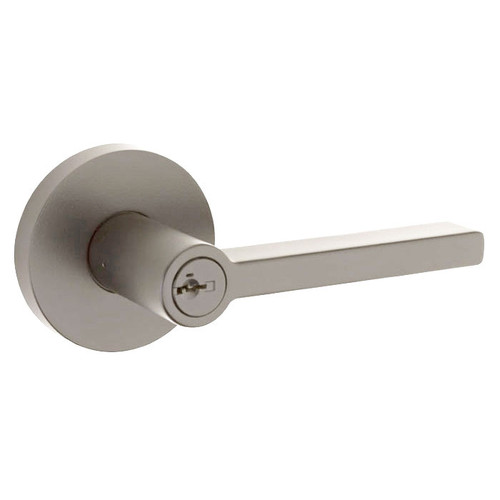 Kwikset Halifax Keyed Entry Lever Smartkey With Round Rose, Round Corner Adjustable Latch And Round Corner Strike, Satin Chrome Kwikset Halifax Keyed Entry Lever Smartkey With Round Rose, Round Corner Adjustable Latch And Round Corner Strike, Satin Chrome