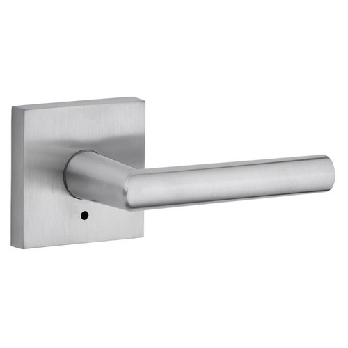 Kwikset Halifax Privacy Lever With Square Rose, 6-Way Adjustable Latch And Round Corner Strike, Satin Chrome