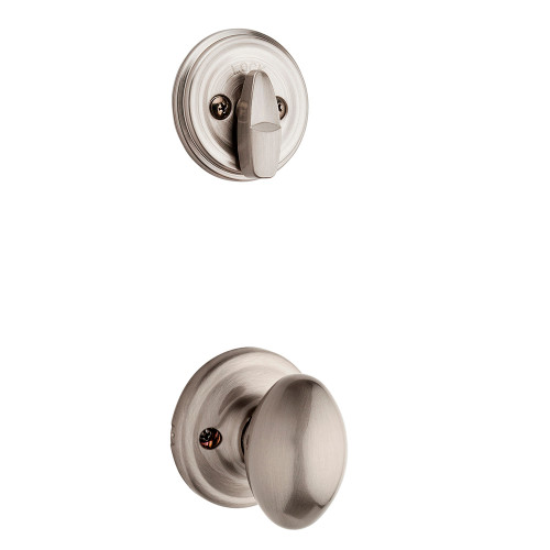 Kwikset Aliso Knob Interior Single Cylinder Handleset Trim, Round Rose, Satin Nickel