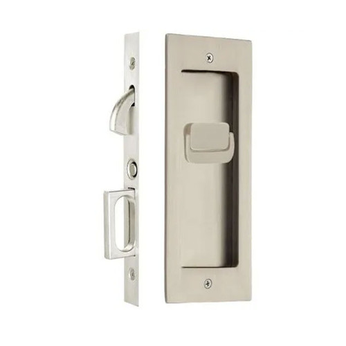 Emtek Privacy Pocket Door Mortise Lock For 1-3/8" Door Thickness, US15 Satin Nickel Finish