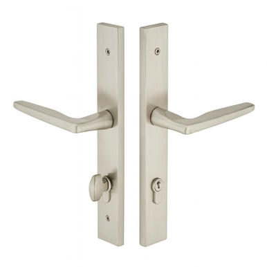 Emtek 15A1 Multi Point Lock Trim (Door Config 5) - Brass Plates, Modern Style (1.5" x 11") | Satin Nickel