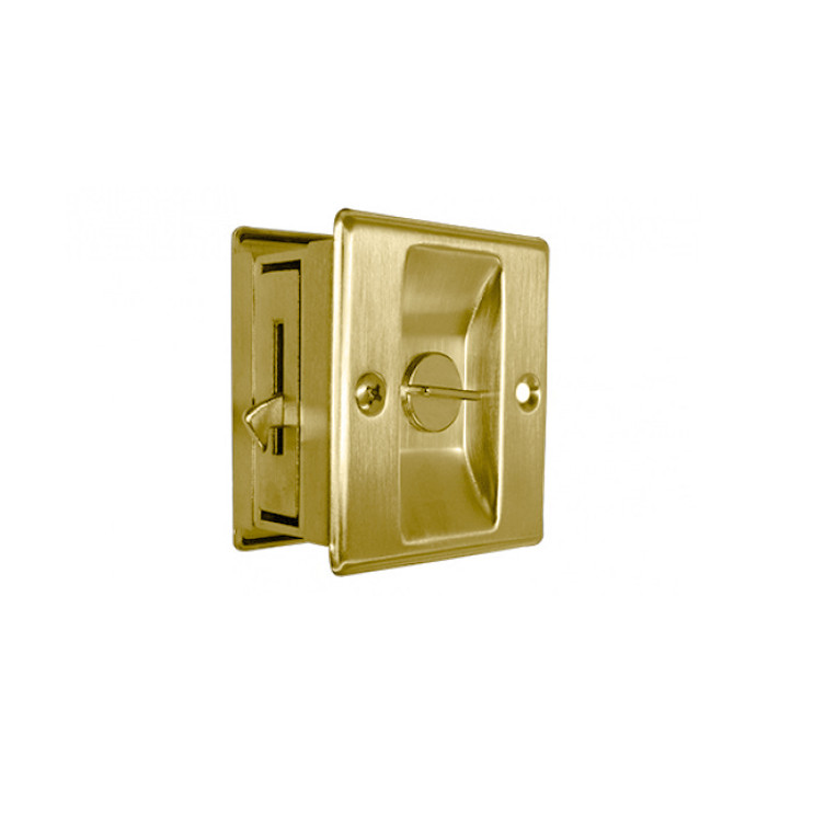 Cal-Royal Privacy Sliding Door Lock Function, Bright Polished Brass