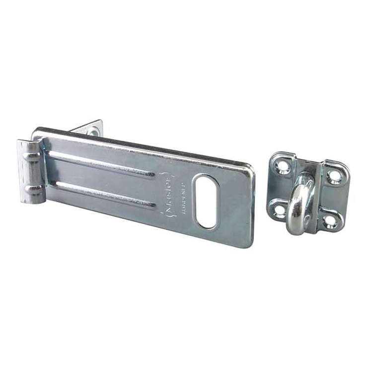 Master Lock Standard Hasp 6" (15Cm) Long Zinc Plated Hardened Steel With Hardened Steel Locking Eye