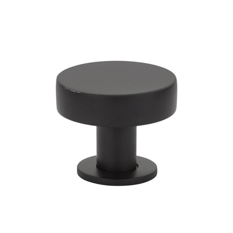 Emtek Cadet Knob 1-1/4", 1-1/8" Projection, Flat, Matte Black