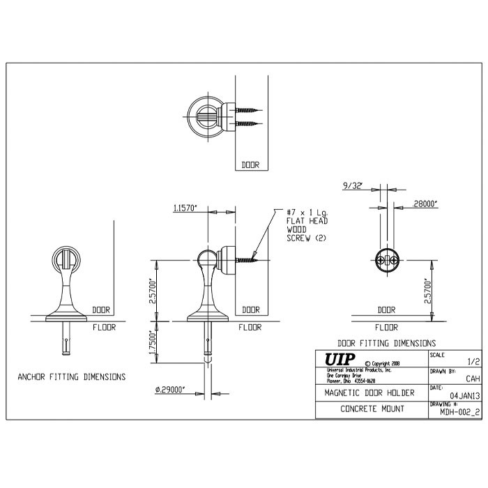 Soss Magnetic Door Holder/Stop, Oil Rubbed Dark Bronze
