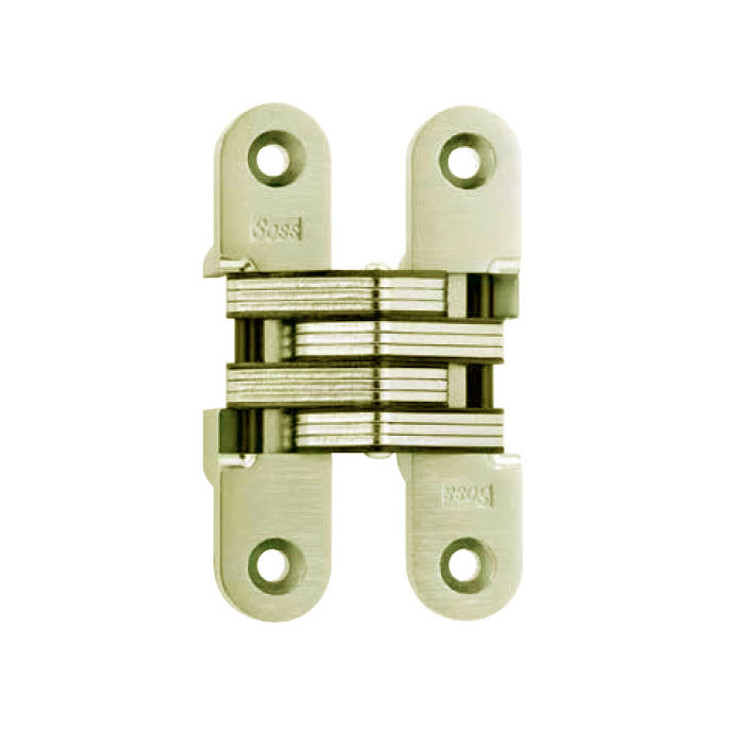 Soss Invisible Hinge For 1-3/8" To 1-3/4" Thick Wood Or Metal Door, Satin Brass