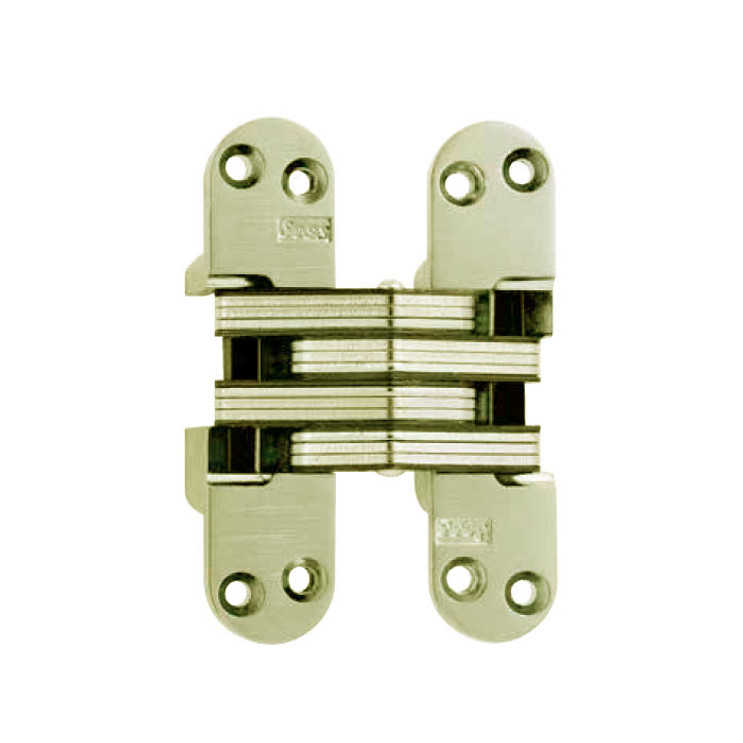 Soss Model 218 Invisible Hinge For 1-3/4" To 2" Thick Wood Or Metal Applications, Satin Brass