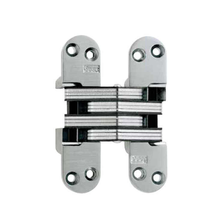 Soss Model 218 Invisible Hinge For 1-3/4" To 2" Thick Wood Or Metal Applications, Satin Nickel