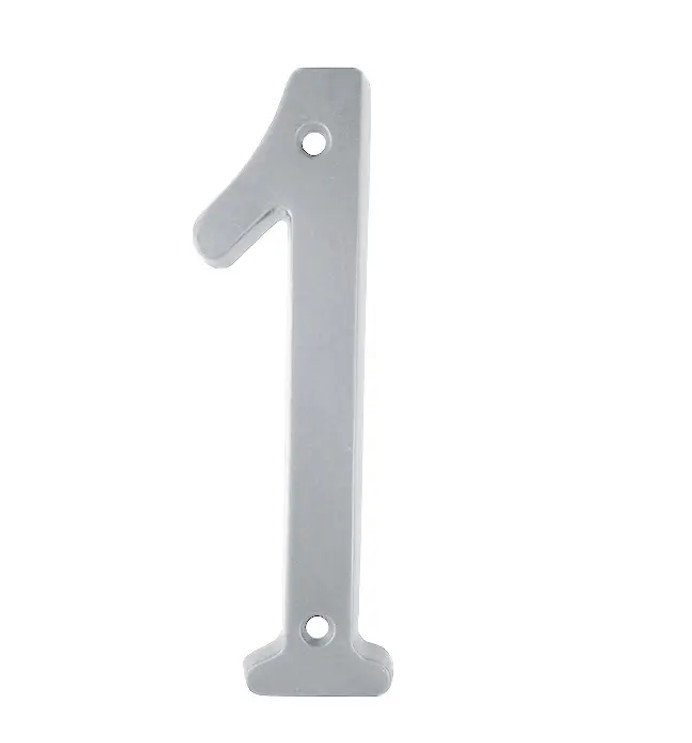 U Need Hardware House Number-1 4", Solid Brass Construction, Packed With Mounting Screws, Bright Polished Chrome