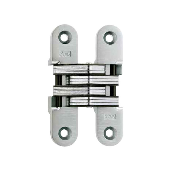 Soss Invisible Hinge For 1-3/8" To 1-3/4" Thick Wood Or Metal Door, Satin Nickel