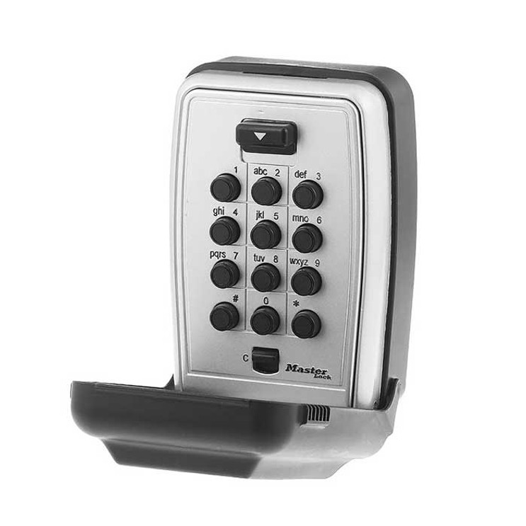 Master Lock Push Button Lock Box Wall Mount, Body Width: 1-3/8" (79Mm), Height: 4-5/8" (11.7Cm), Width: 1-3/8" (7.9Cm), Depth: 2-1/16" (5.2Cm)